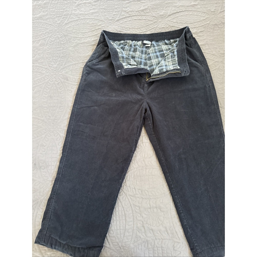 Haband Ice House Pants Mens 40x 26 Blue Flannel Lined Elastic Waist Relaxed Fit